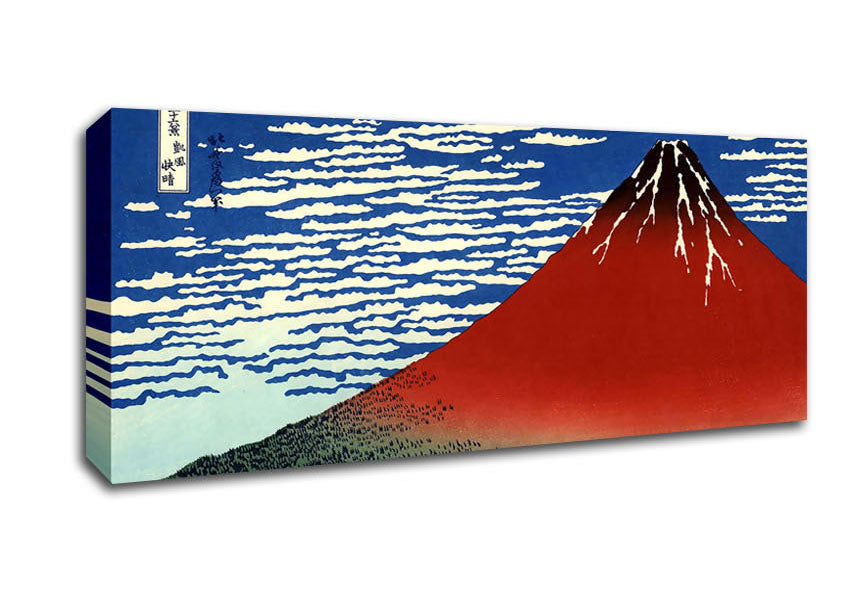 Picture of Hokusai Red Southern Wind On Fiji On A Clear Morning Panoramic Canvas Wall Art