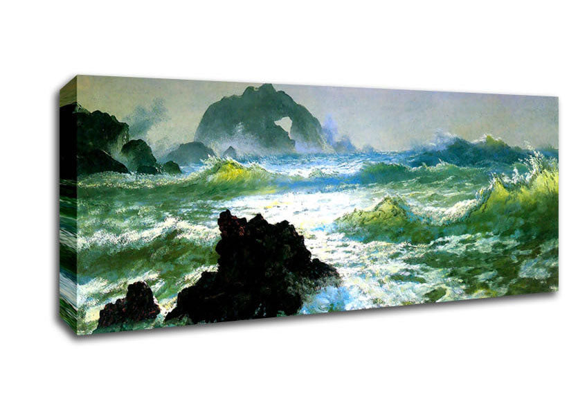 Picture of Bierstadt Seal Rock 2 Panoramic Canvas Wall Art