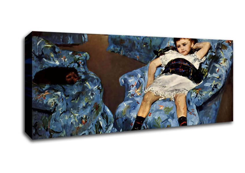 Picture of Cassatt Small Girl In The Blue Armchair Panoramic Canvas Wall Art