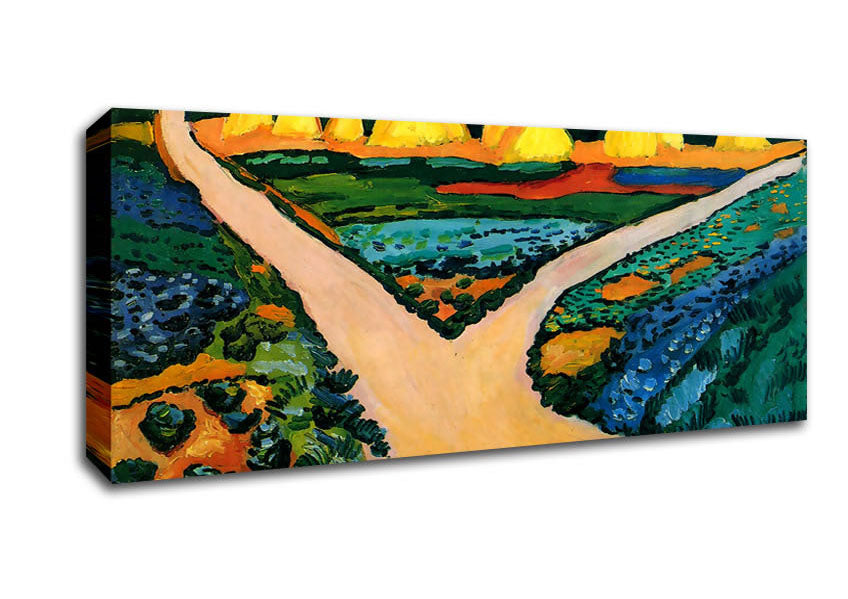 Picture of August Macke Vegetable Fields Panoramic Canvas Wall Art