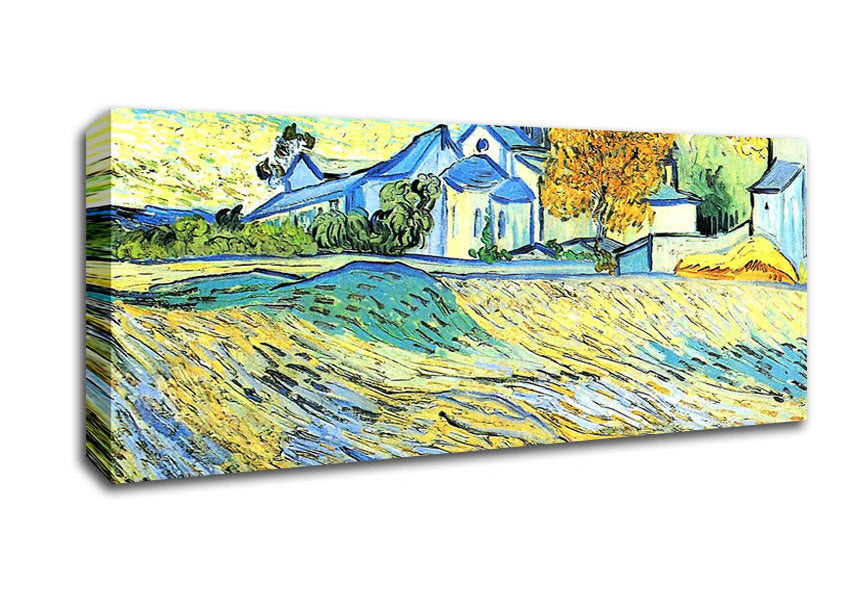 Picture of Vincent Van Gogh View Of The Church Of Saint-Paul-De-Mausole Panoramic Canvas Wall Art