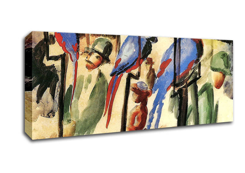 Picture of August Macke With The Parrots Panoramic Canvas Wall Art