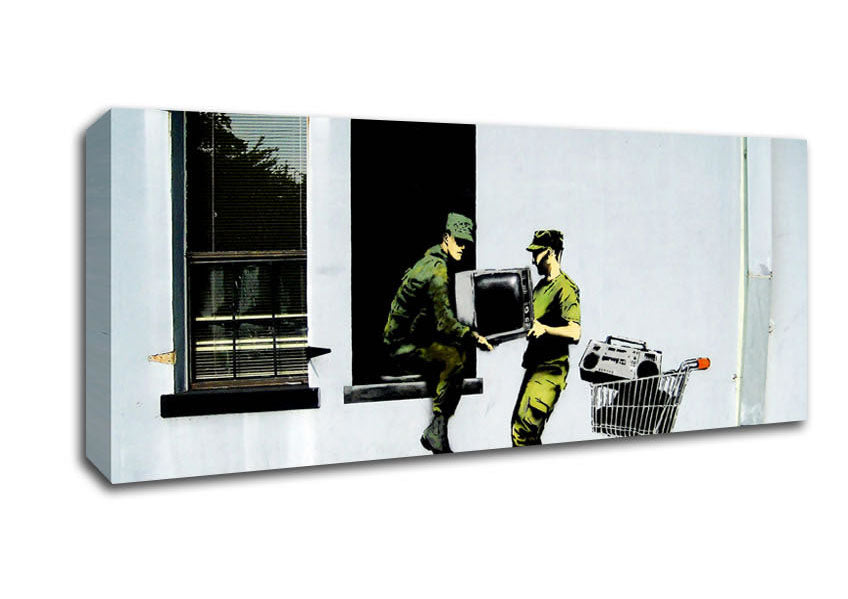 Picture of Army Heist Panoramic Canvas Wall Art