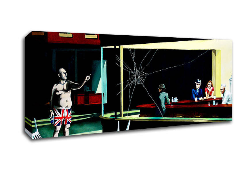 Picture of British Nighthawks Panoramic Canvas Wall Art