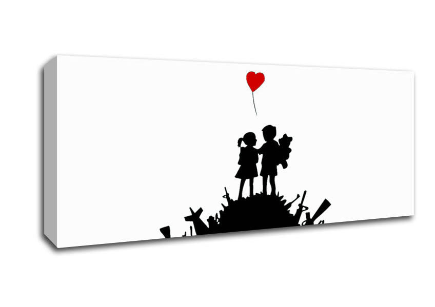 Picture of Childs Love War Panoramic Canvas Wall Art