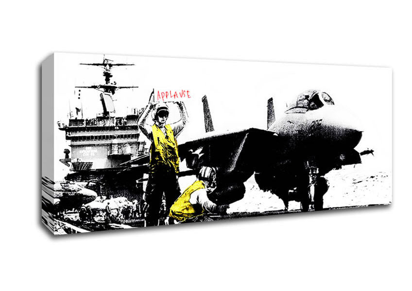 Picture of Navy Applause Panoramic Canvas Wall Art