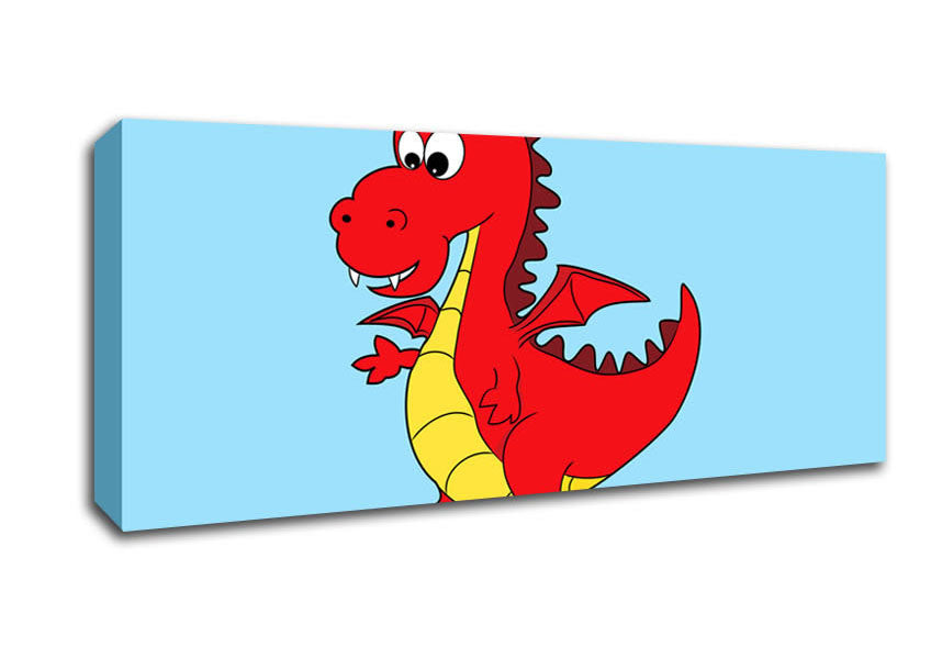 Picture of Big Dragon Baby Blue Panoramic Canvas Wall Art