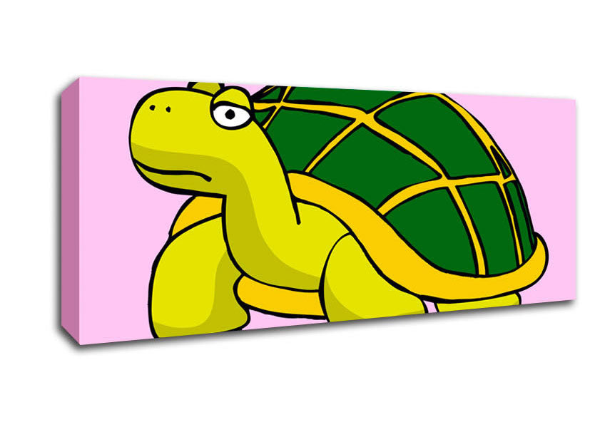 Picture of Big Turtle Pink Panoramic Canvas Wall Art