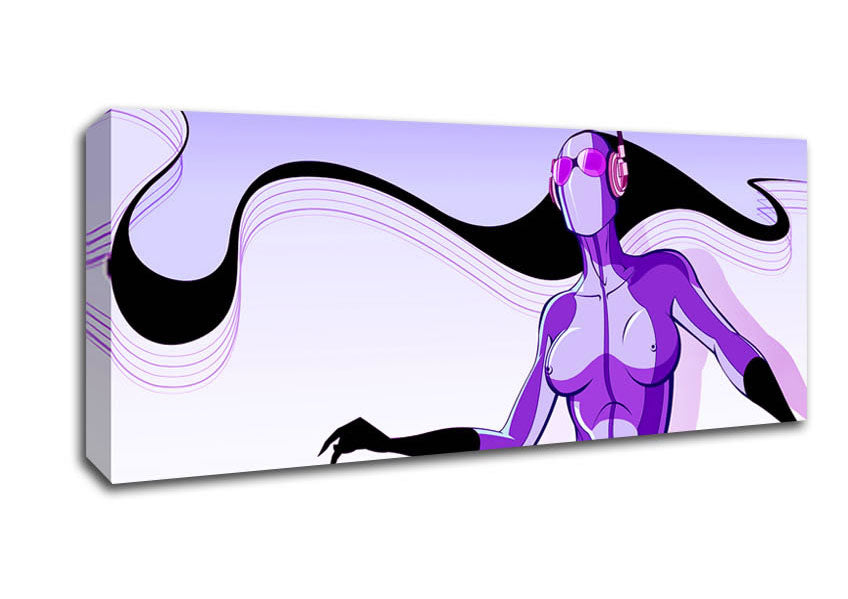 Picture of Abstract Purple Alien Panoramic Canvas Wall Art