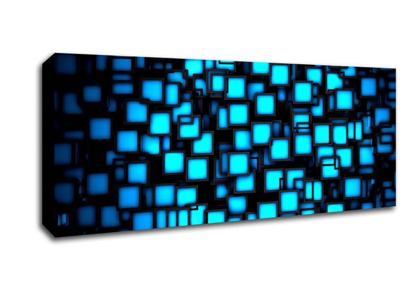 Picture of Neon Squares Panoramic Canvas Wall Art