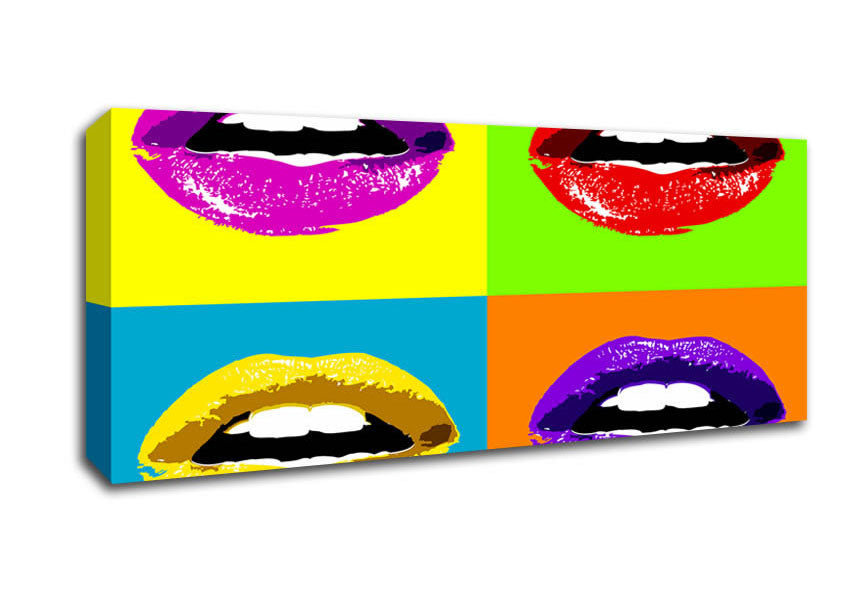 Picture of Vibrant Pop Art Lips Panoramic Canvas Wall Art