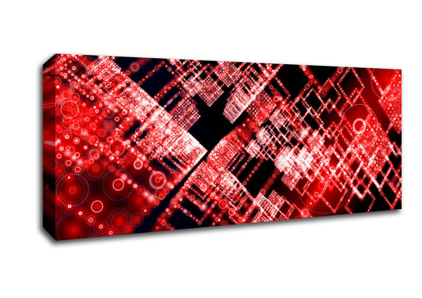 Picture of Red Surreal City Blocks Panoramic Canvas Wall Art