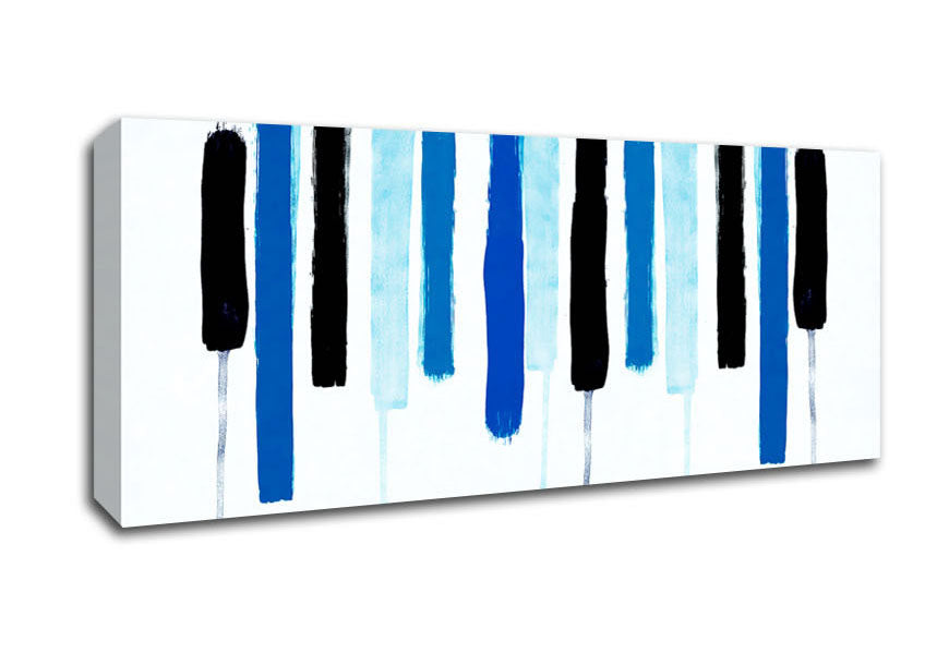 Picture of Piano Key Blues Panoramic Canvas Wall Art