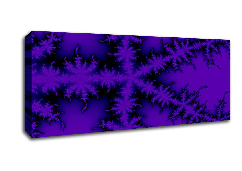 Picture of Internal Snow Flake Black On Purple Panoramic Canvas Wall Art