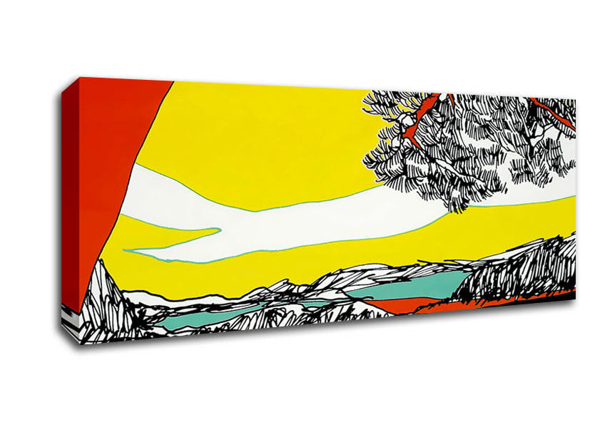 Picture of Multi-Coloured Waves Panoramic Canvas Wall Art