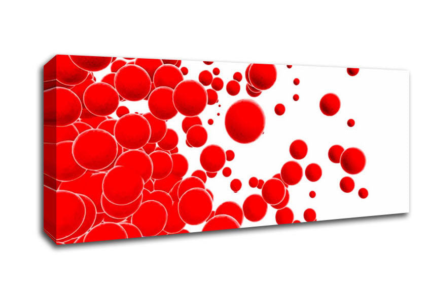 Picture of Red Bubbles Panoramic Canvas Wall Art