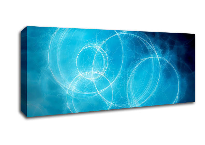 Picture of Blue Circular Elusion Panoramic Canvas Wall Art