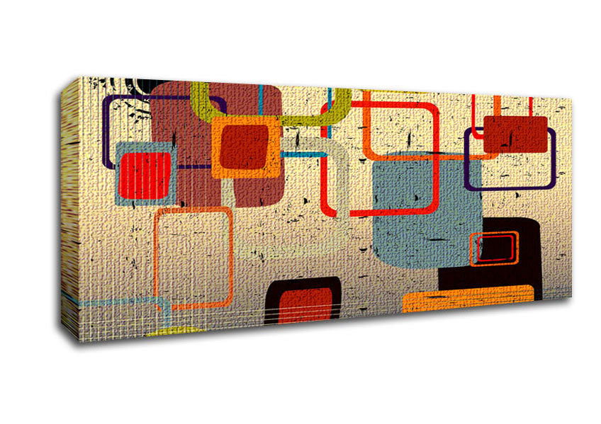 Picture of Retro Squares Panoramic Canvas Wall Art