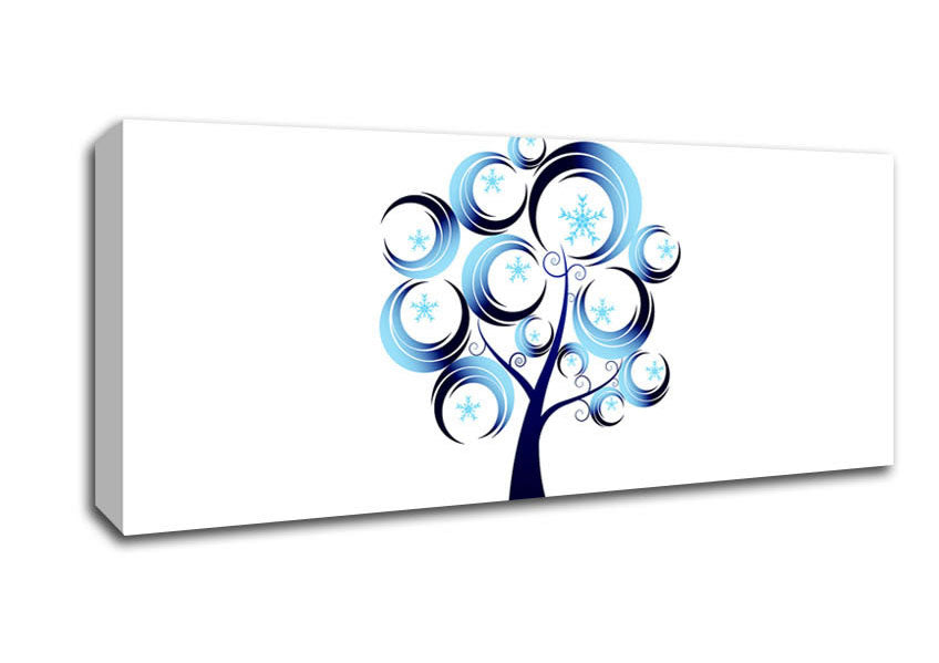 Picture of Blue Tree Abstract Panoramic Canvas Wall Art