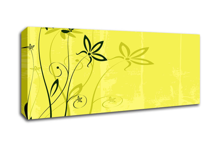 Picture of Olive Flower Whisper Panoramic Canvas Wall Art