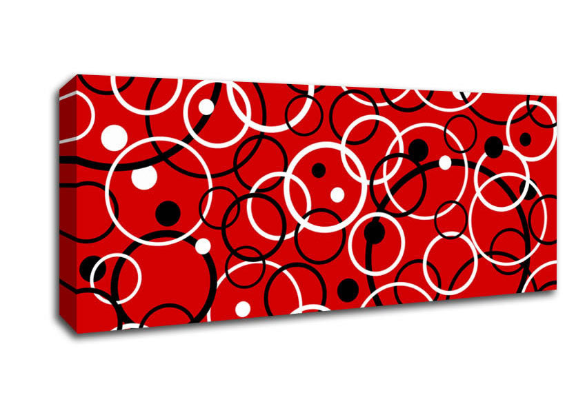 Picture of Joining The Dots Red Panoramic Canvas Wall Art