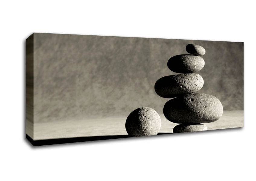 Picture of Black n White Stone Age Panoramic Canvas Wall Art