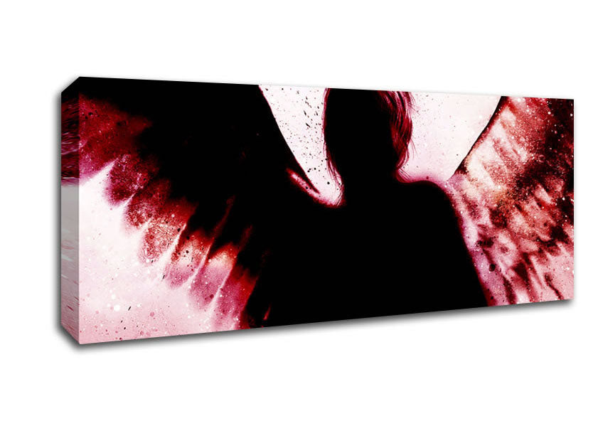 Picture of Angels In The Night Red Panoramic Canvas Wall Art