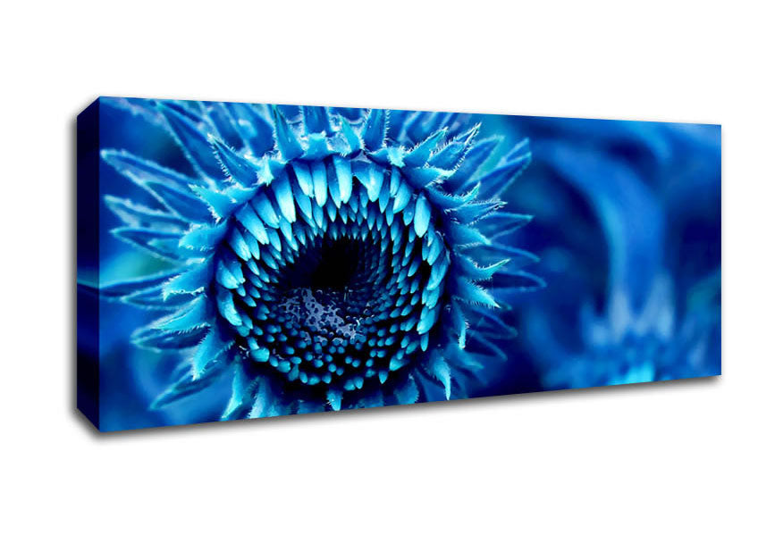 Picture of Blue Sunflower Panoramic Canvas Wall Art