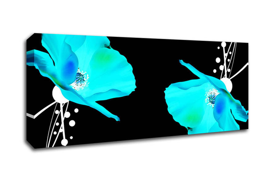 Picture of Blue Poppy Abstract Panoramic Canvas Wall Art