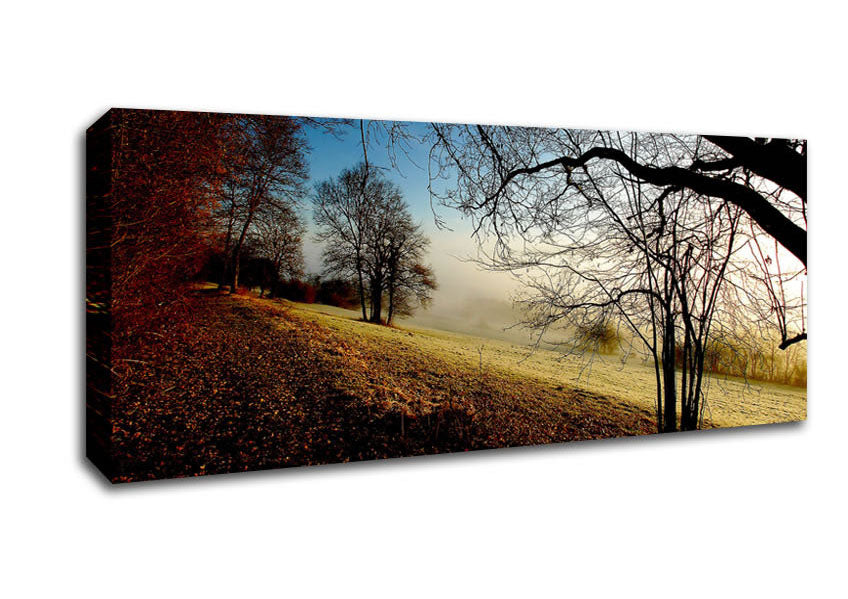 Picture of Autumn Foggy Morning Panoramic Canvas Wall Art