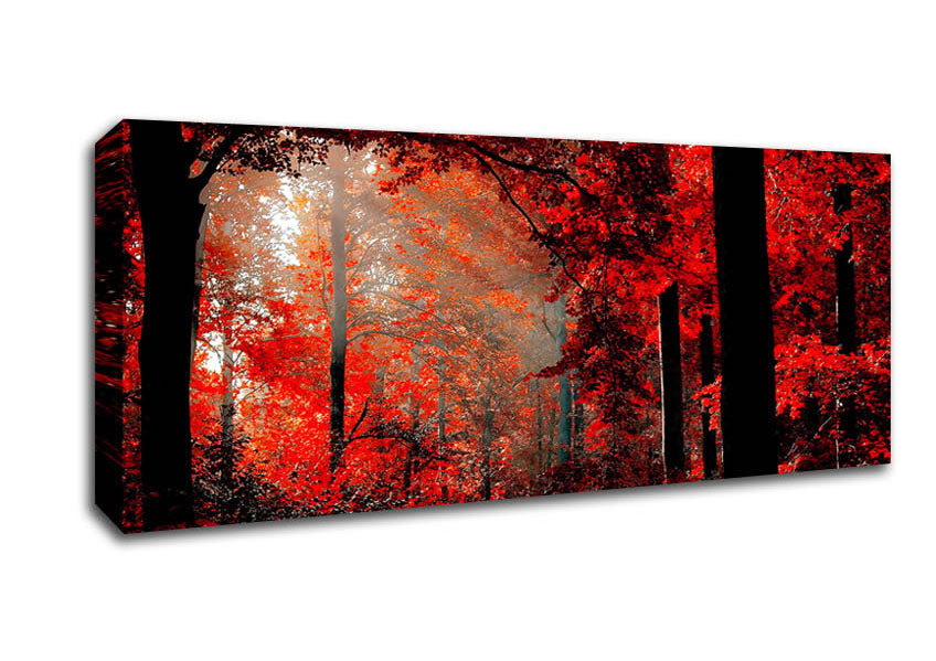 Picture of Red Forest Delight Panoramic Canvas Wall Art