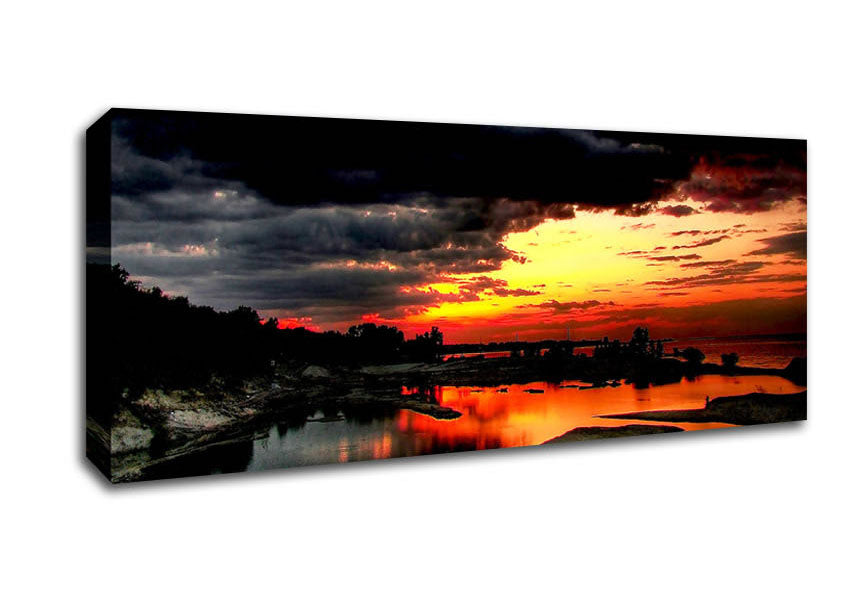 Picture of Fire Sky Panoramic Canvas Wall Art