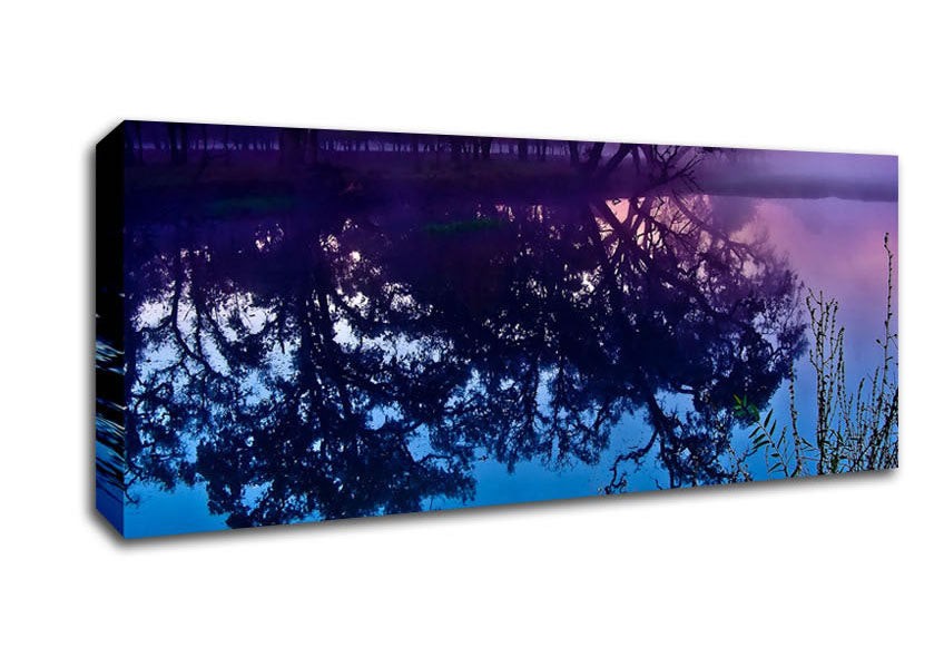 Picture of Mystic Reflections On The Lake Panoramic Canvas Wall Art