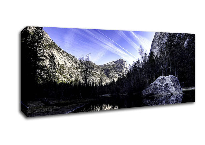 Picture of Mountain Lake Reflections Panoramic Canvas Wall Art