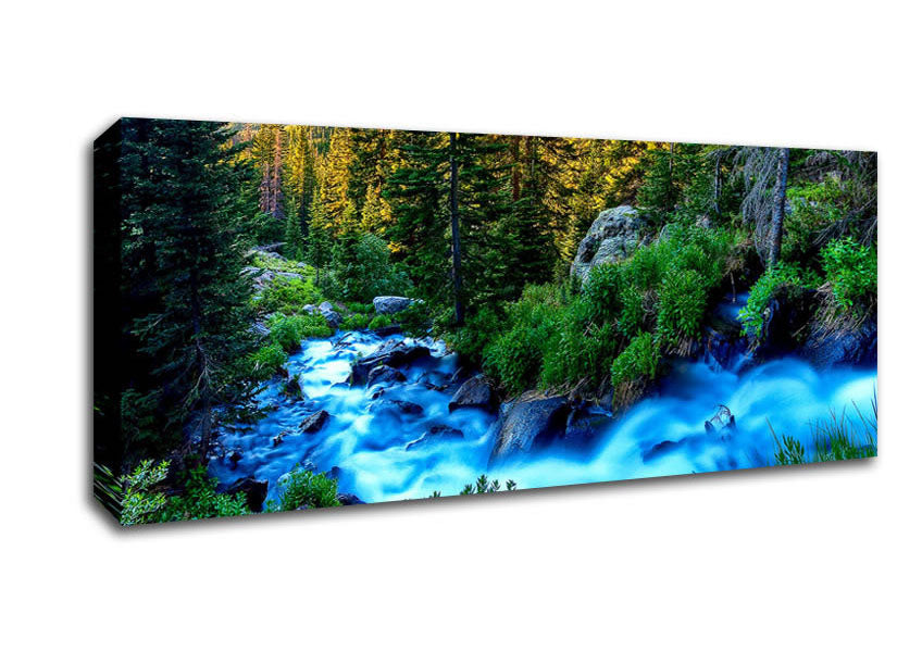 Picture of The Movement Of The Mountain Lake Panoramic Canvas Wall Art