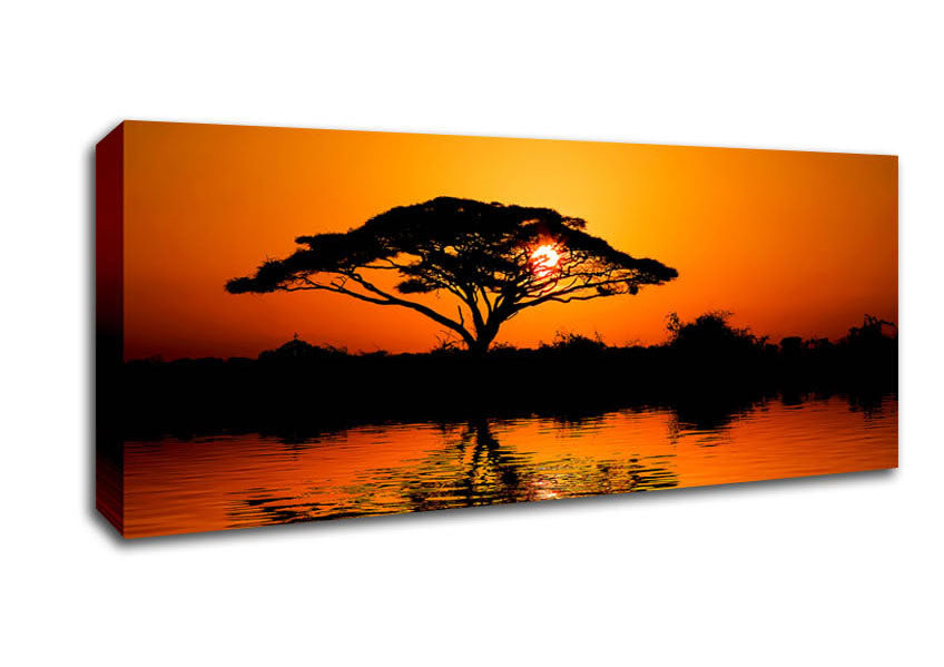 Picture of Stunning Orange Reflections Panoramic Canvas Wall Art