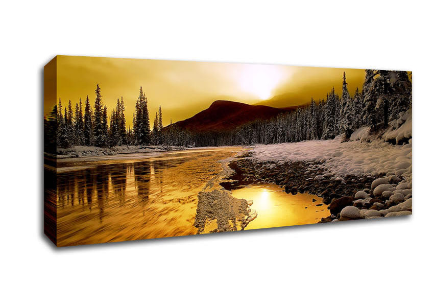 Picture of Stunning Golden Lake Panoramic Canvas Wall Art