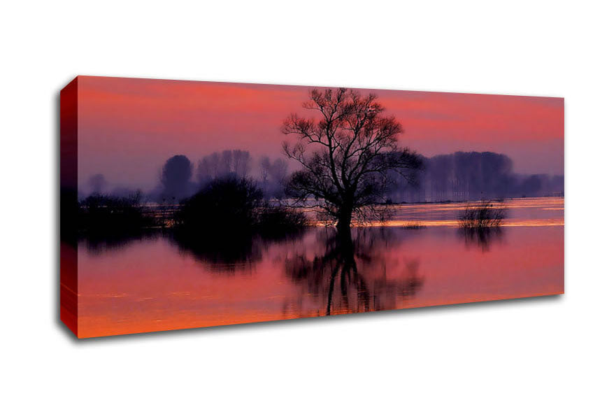 Picture of Orange Morning Reflections Panoramic Canvas Wall Art