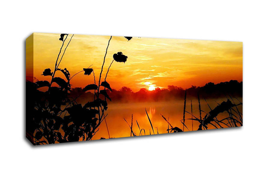 Picture of Sunset Lake Panoramic Canvas Wall Art