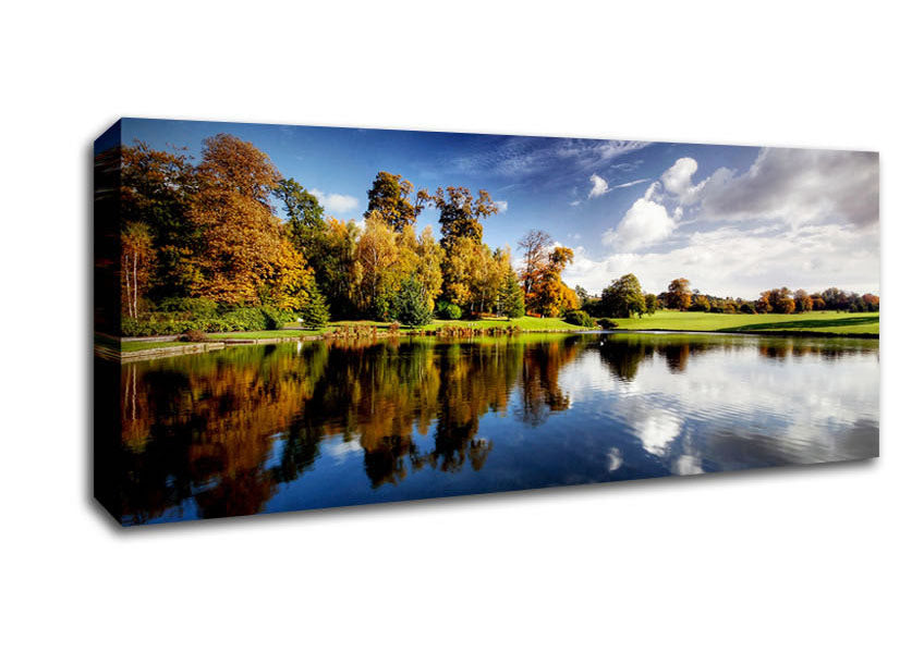 Picture of Lake Reflection Sky Panoramic Canvas Wall Art