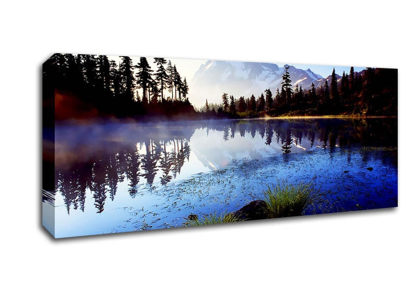 Picture of Canadian Lake Mist Panoramic Canvas Wall Art