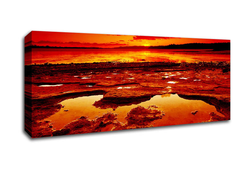 Picture of Stunning Orange Water Bay Panoramic Canvas Wall Art