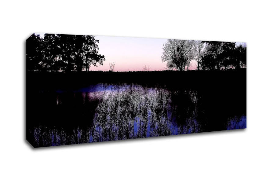 Picture of The Purple Morning Lake Panoramic Canvas Wall Art