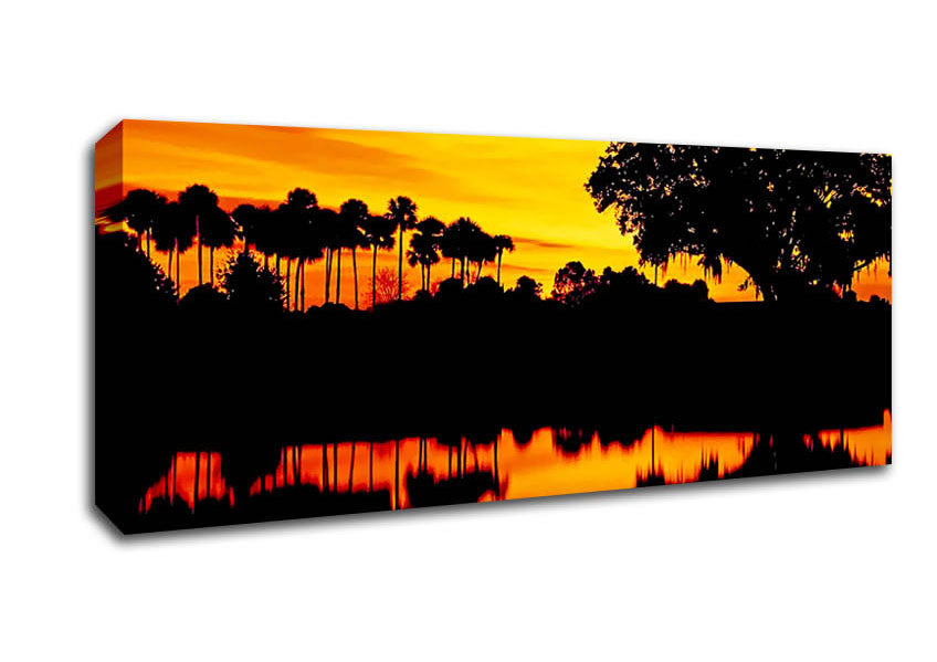 Picture of Beautiful Orange River Reflections Panoramic Canvas Wall Art