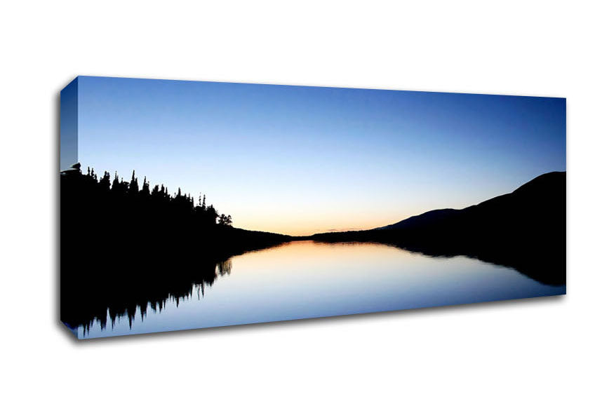 Picture of Blue Lake Reflections Panoramic Canvas Wall Art