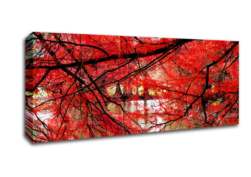 Picture of Red River Leaves Panoramic Canvas Wall Art