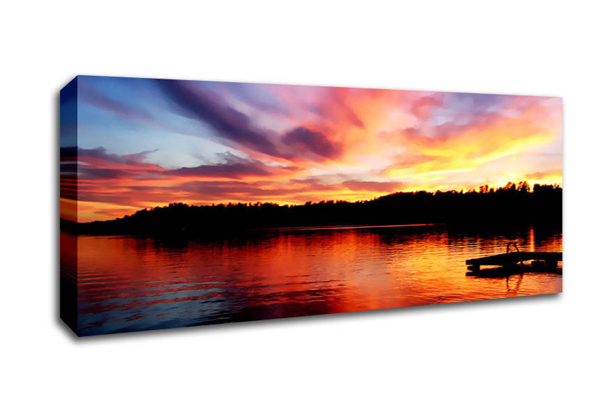 Picture of Red River Reflections Panoramic Canvas Wall Art