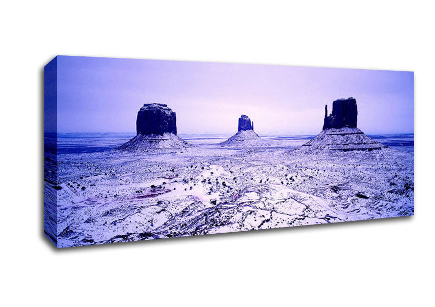 Picture of Winter Has Arrived At monument Valley Panoramic Canvas Wall Art