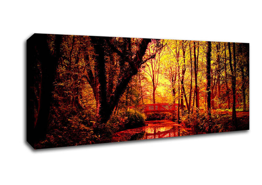 Picture of Park Bridge Autumn Panoramic Canvas Wall Art