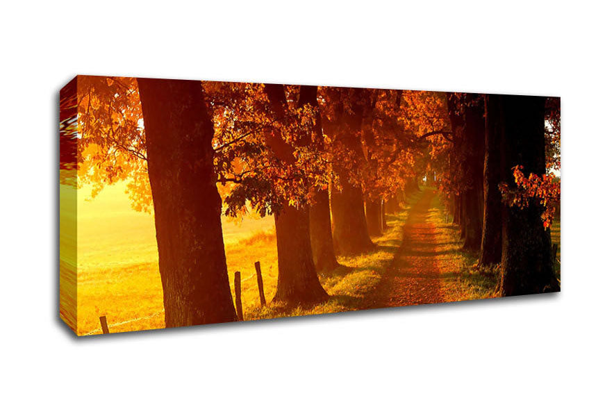 Picture of Autumn Walk Panoramic Canvas Wall Art